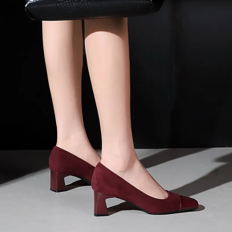 Bamiti As If Treading On Level Ground Chunky Heel High Heels 5CM Women's-17