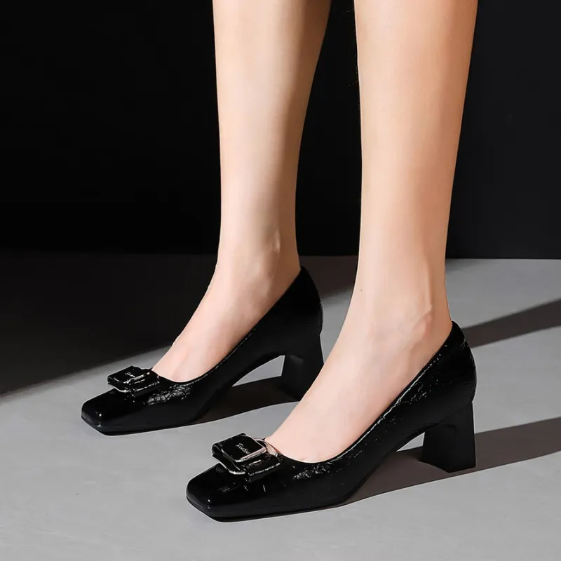 Bamiti As If Treading On Level Ground Chunky Heel High Heels 5CM Women's-2