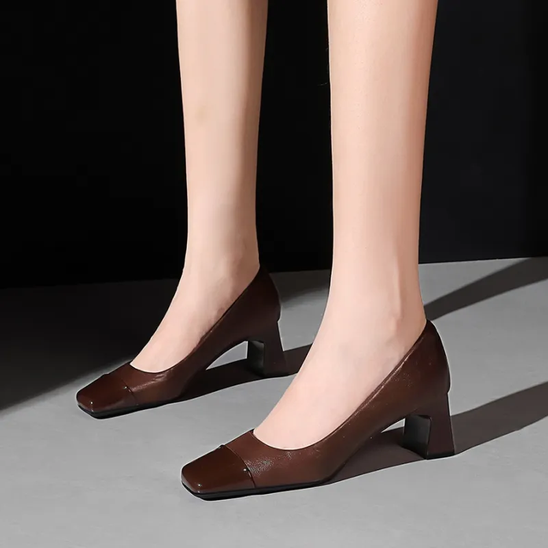 Bamiti As If Treading On Level Ground Chunky Heel High Heels 5cm Women's-7