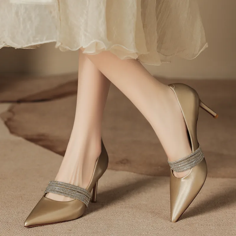 Bamiti As If Treading On Level Ground Slim Heel High Heels 8CM Women's-7