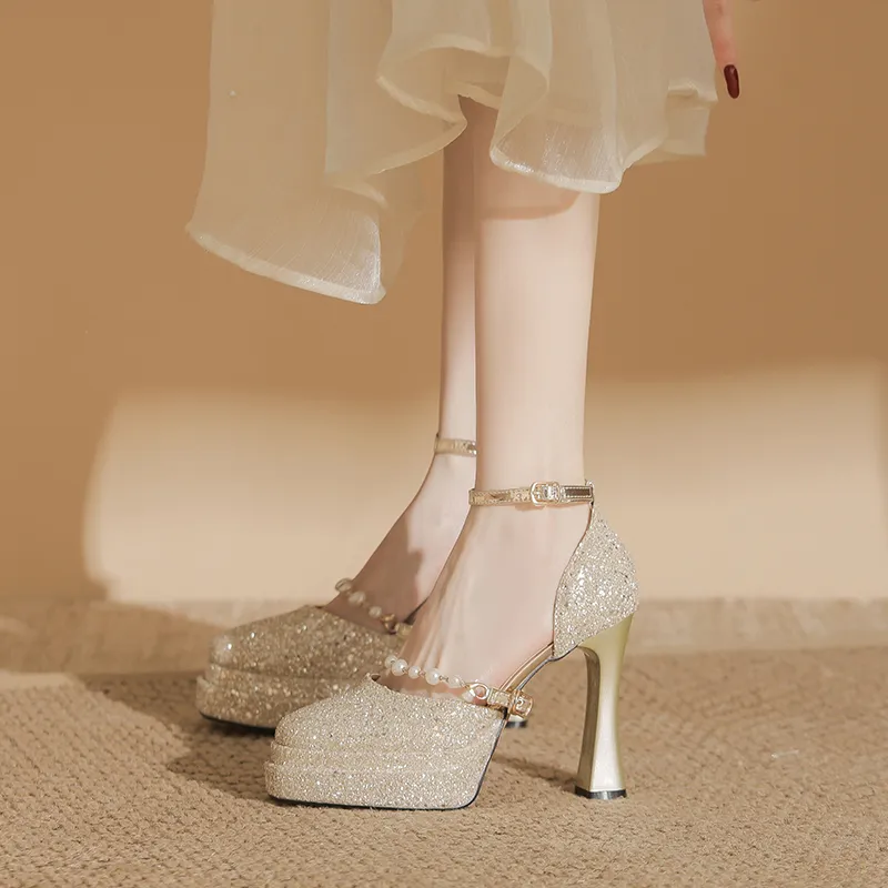 Bamiti Chunky Heel High Heels 11cm Women's-2