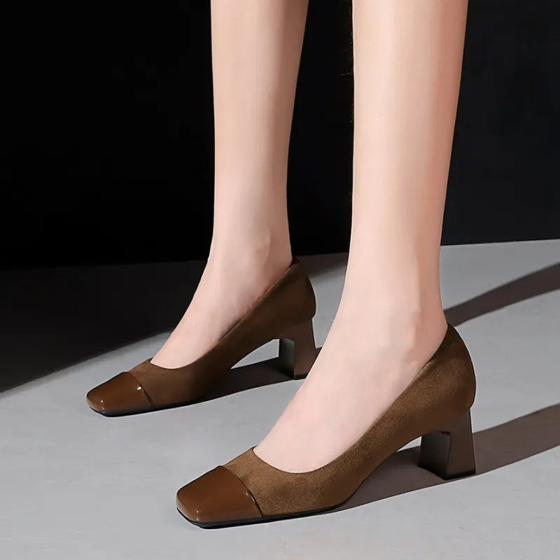 Bamiti As If Treading On Level Ground Chunky Heel High Heels 5CM Women's-13