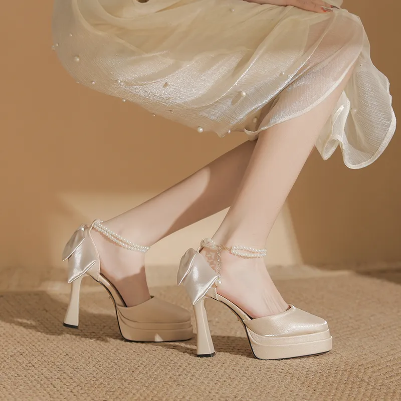 Bamiti Chunky Heel High Heels 11cm Women's-11