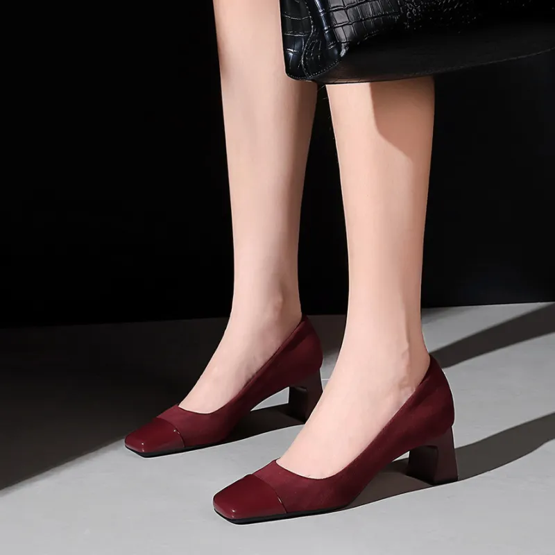 Bamiti As If Treading On Level Ground Chunky Heel High Heels 5CM Women's-16