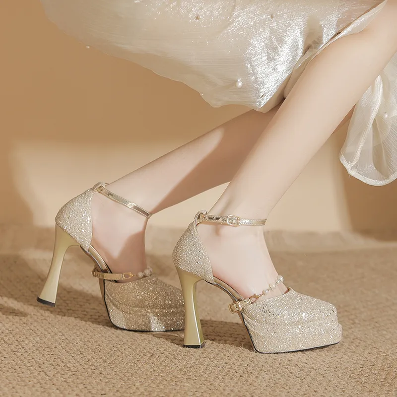 Bamiti Chunky Heel High Heels 11cm Women's-1