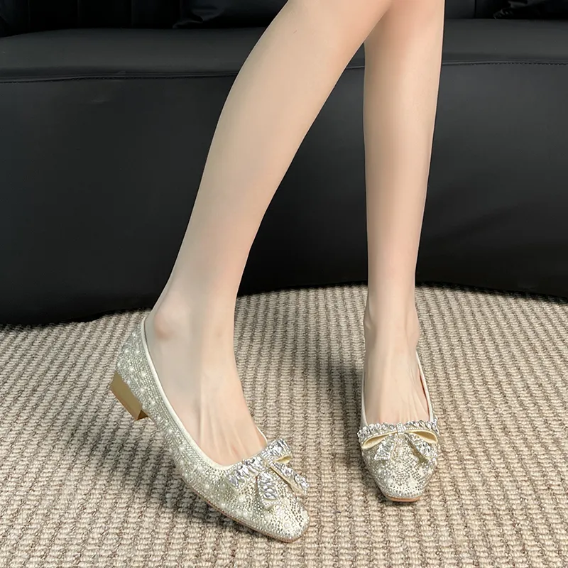 Bamiti Chunky Heel High Heels 3cm Women's Silver/Gold-11