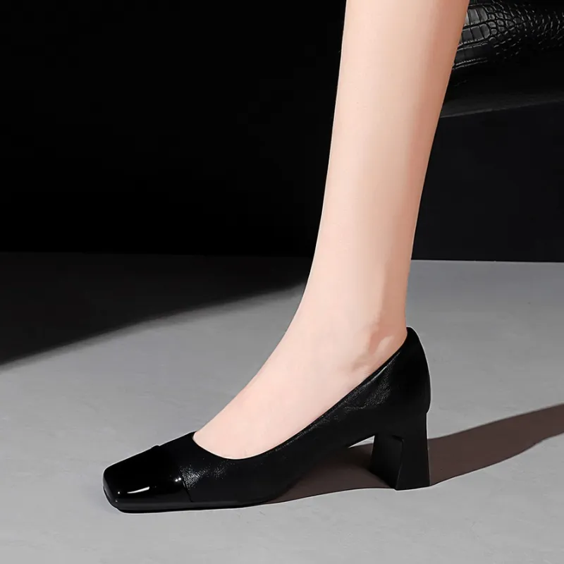 Bamiti As If Treading On Level Ground Chunky Heel High Heels 5cm Women's-3