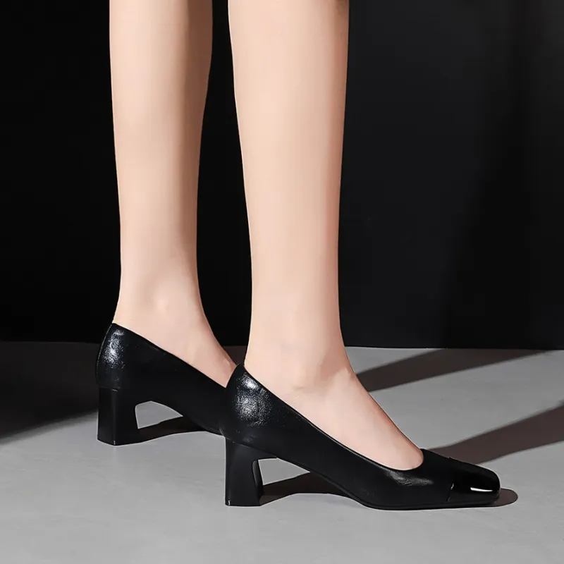 Bamiti As If Treading On Level Ground Chunky Heel High Heels 5cm Women's-4