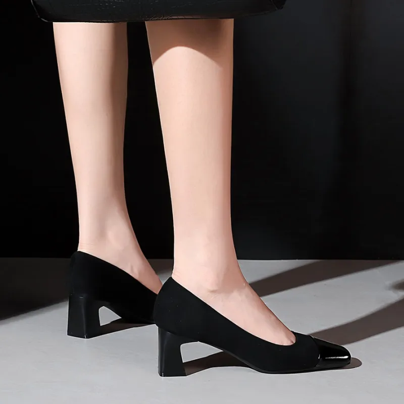 Bamiti As If Treading On Level Ground Chunky Heel High Heels 5CM Women's-3