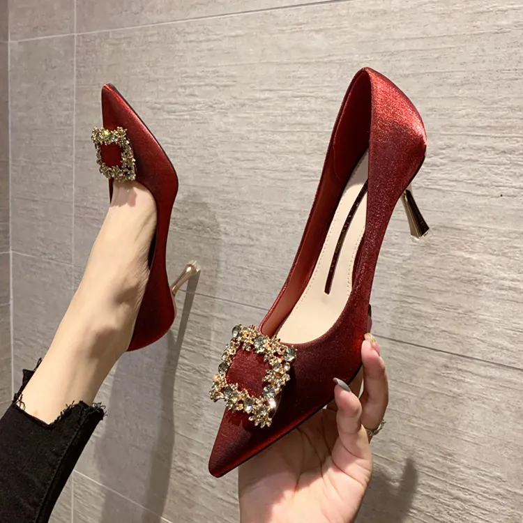 Bamiti High Heels Women's Burgundy/Black-3