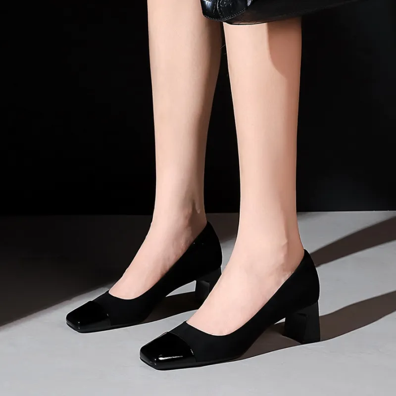 Bamiti As If Treading On Level Ground Chunky Heel High Heels 5CM Women's-2