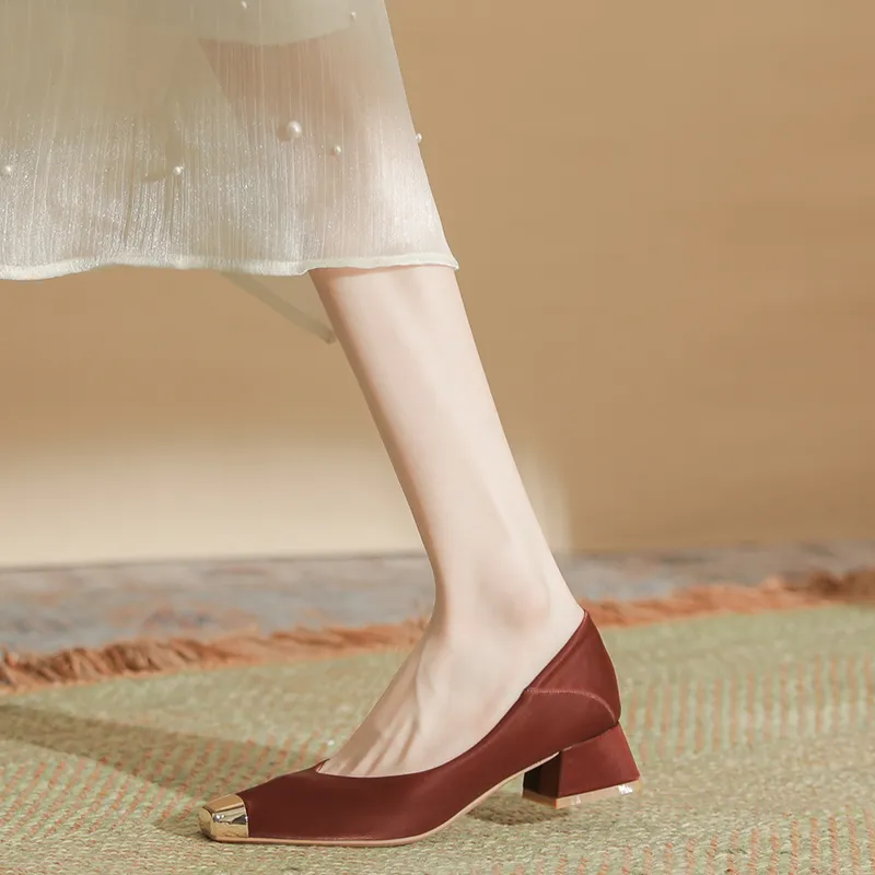 Bamiti Chunky Heel High Heels Women's-2