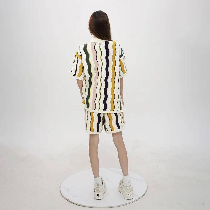 Palladium SS24 Shirt Unisex White Purple Stripes Wave-2