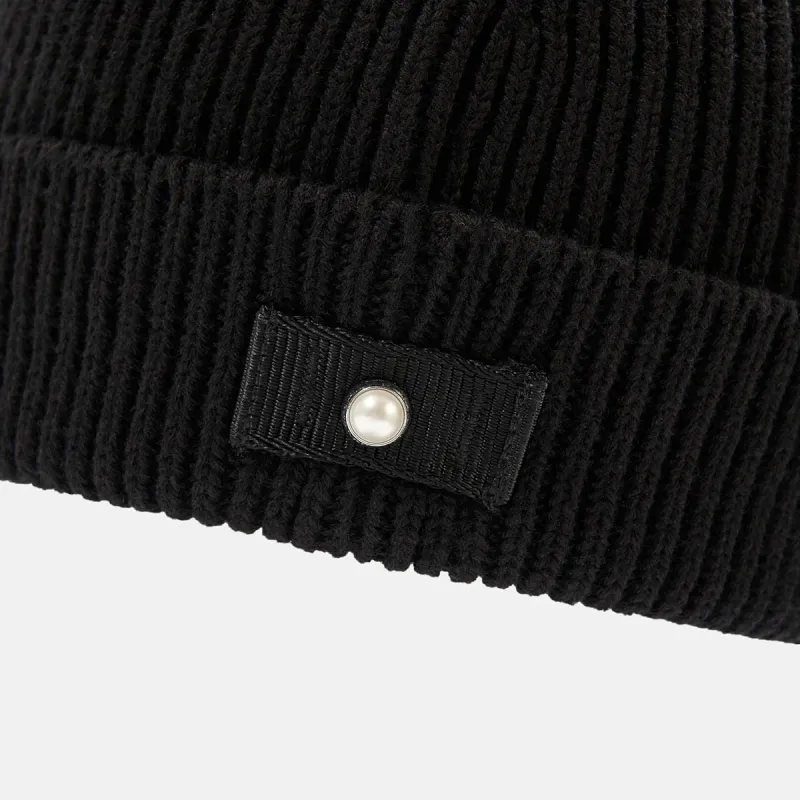 Palladium Cotton, Knit Fabric, Pearl Beanies Unisex Black-5