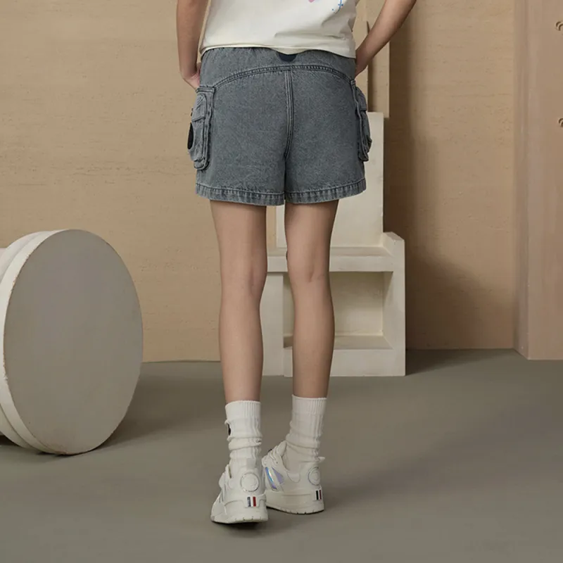 Palladium Denim Shorts Unisex Dark Color Denim-4