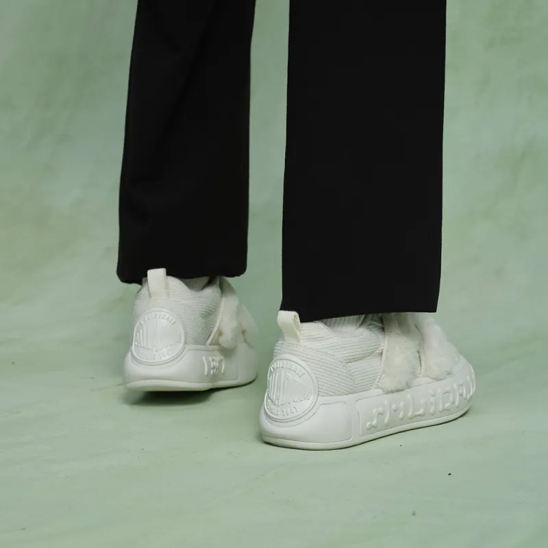 Palladium Warm Slip Resistant Low Top Skateboard Shoes Women's White-9