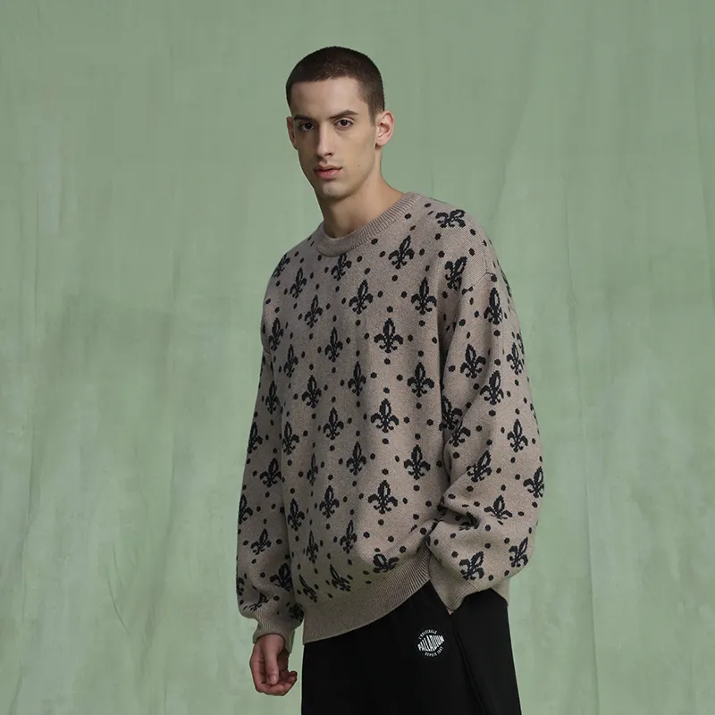 Palladium Crew Neck Sweaters Unisex Khaki-3