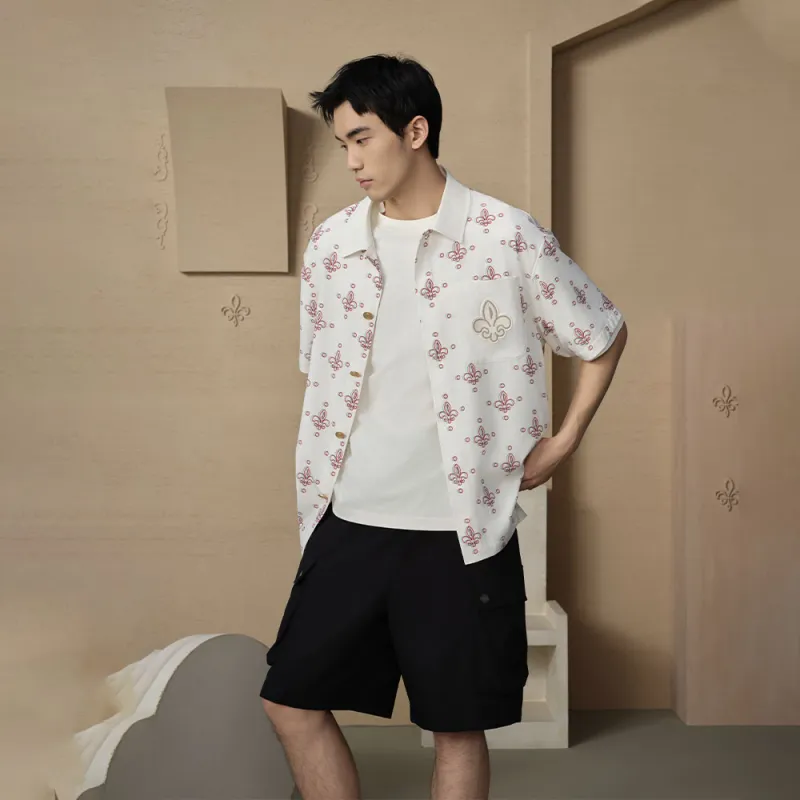Palladium Shirt Unisex White Red Iris-3