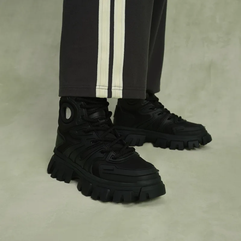 Palladium High Top Chunky Sneakers Men's Oyster Black-6