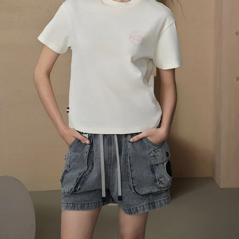Palladium Denim Shorts Unisex Dark Color Denim-3