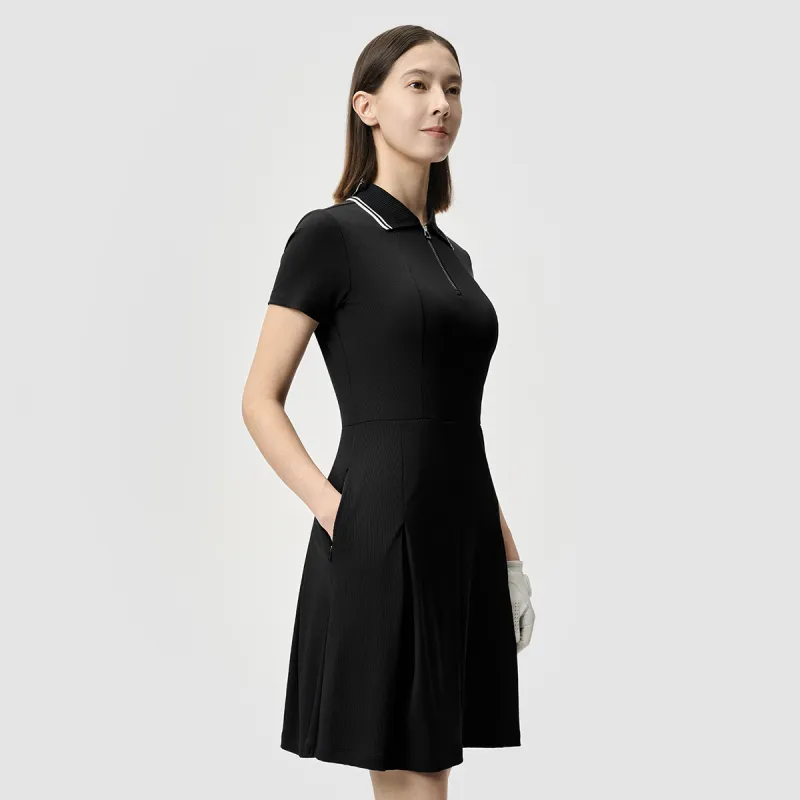 FILA Golf Series Short Sleeved Dress Women's Pitch Black BK-5
