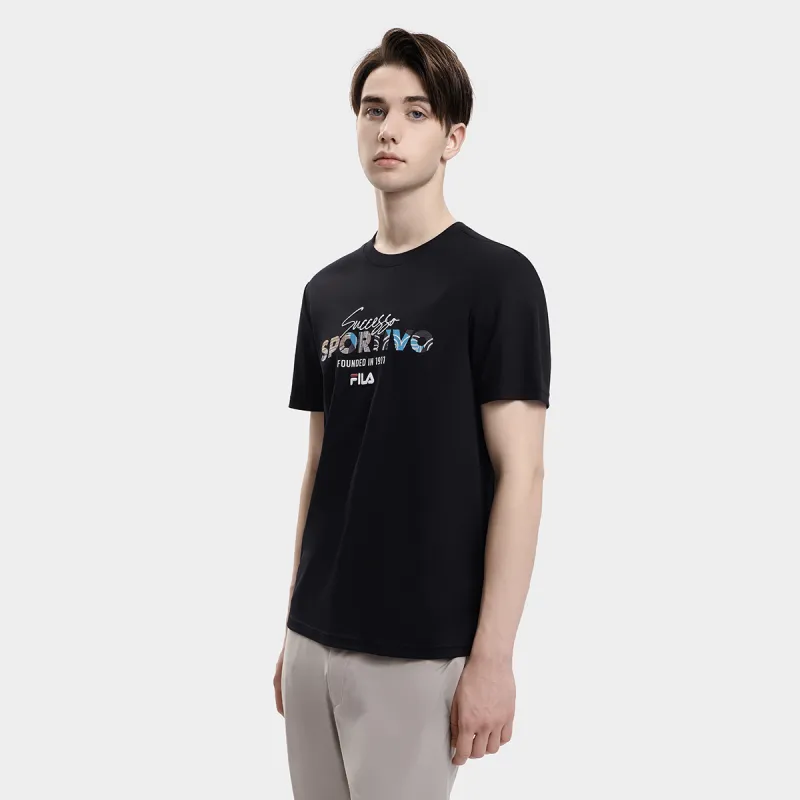 FILA Set-in Sleeve T-Shirt Men's Jet Black-5