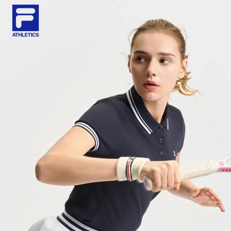 FILA Athletics Polo Shirt Women's RD Royal Blue NV-4