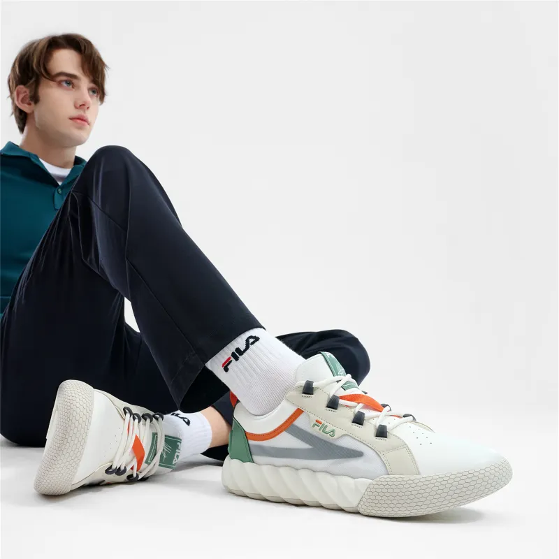 FILA CAMPO Low-Top Skateboard Shoes Men's White Green-4