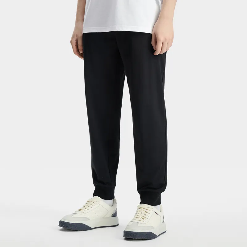 FILA x PENGPIDUZHONGXIN LIANMINGKUAN Knitted Sports Pants Men's Jet Black-6