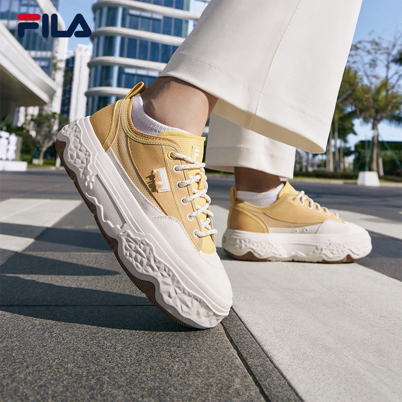 FILA ROCK Rock Shoes Anti Slip Wear Resistant Low Top Canvas Shoes Women s Golden Apricot Yellow US W 7.5 Cheap Rcj Jordan Outlet