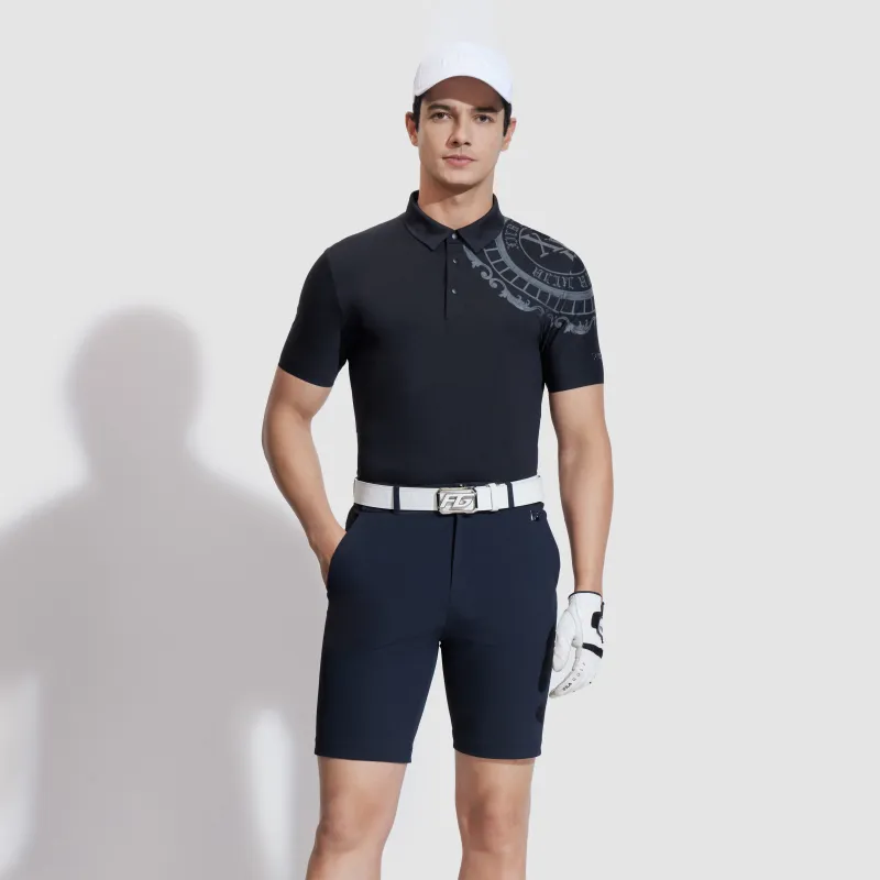 FILA Golf Series Short Sleeved Polo Shirt Men's Pitch Black-3