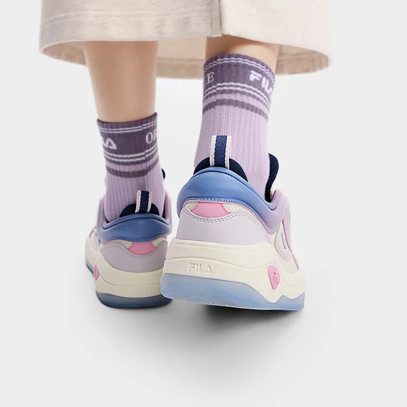 FILA Low Top Skateboard Shoes Women's Milk White/Rain Mist Gray-8