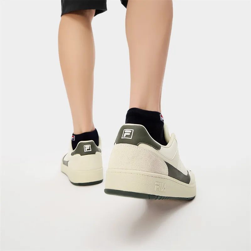 FILA Targa Wear Resistant Low Top Skateboard Shoes Men's White Green-8