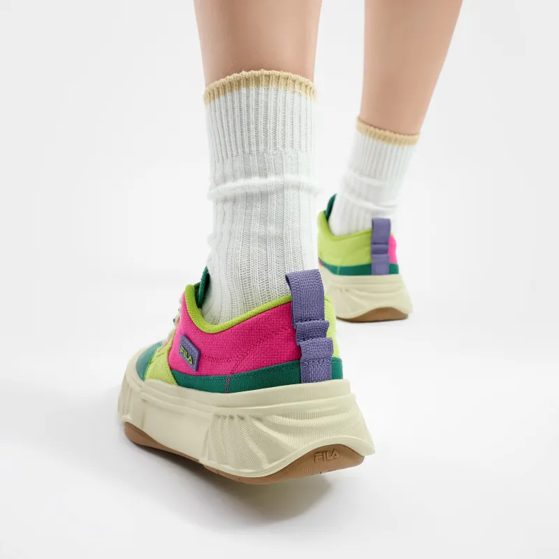FILA Fosso Slip Resistant Low Top Canvas Shoes Women's Green Pink-7