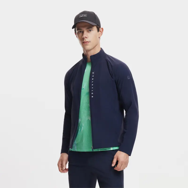 FILA Knitted Fabric Long Sleeved Coat Men's-3