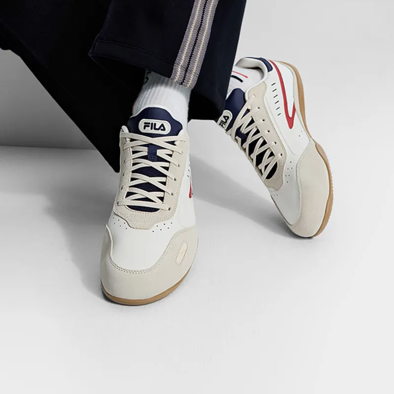 FILA Slip Resistant, Abrasion Resistant, And Balanced Low Top Skateboard Shoes Men's White Gray-3