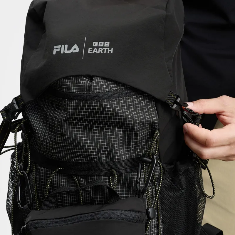 FILA BBC EARTH Collaboration Collection Fabric Backpack Regular Men's Pitch Black-5