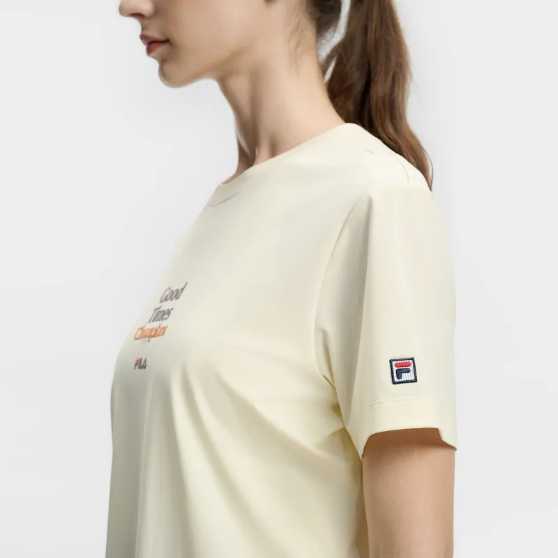 FILA T Shirts Women's Coix Seeds Yellow-4