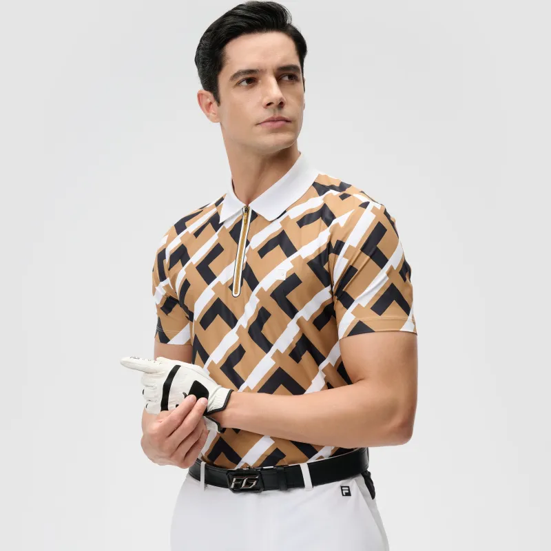 FILA Polo Shirts Men Yellow Brown-5