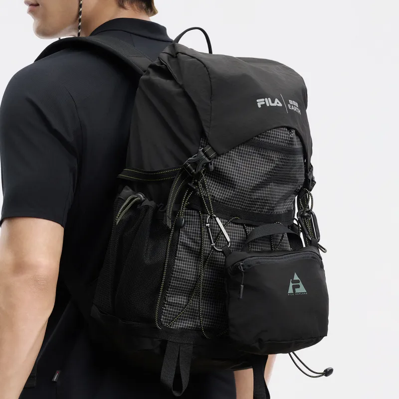 FILA BBC EARTH Collaboration Collection Fabric Backpack Regular Men's Pitch Black-3