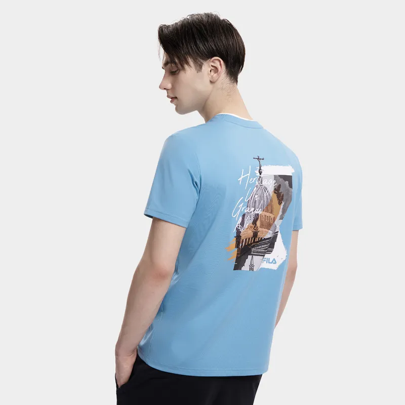 FILA T Shirt Men's Sea Deep Blue-3
