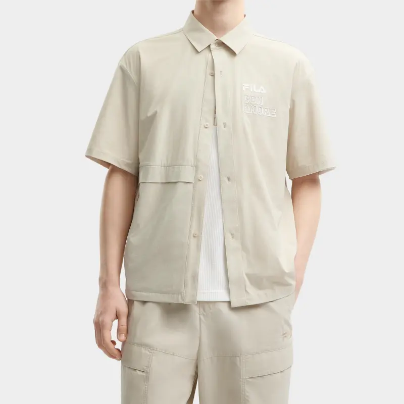 FILA Shirt Men's Cactus Gray/Pink-4