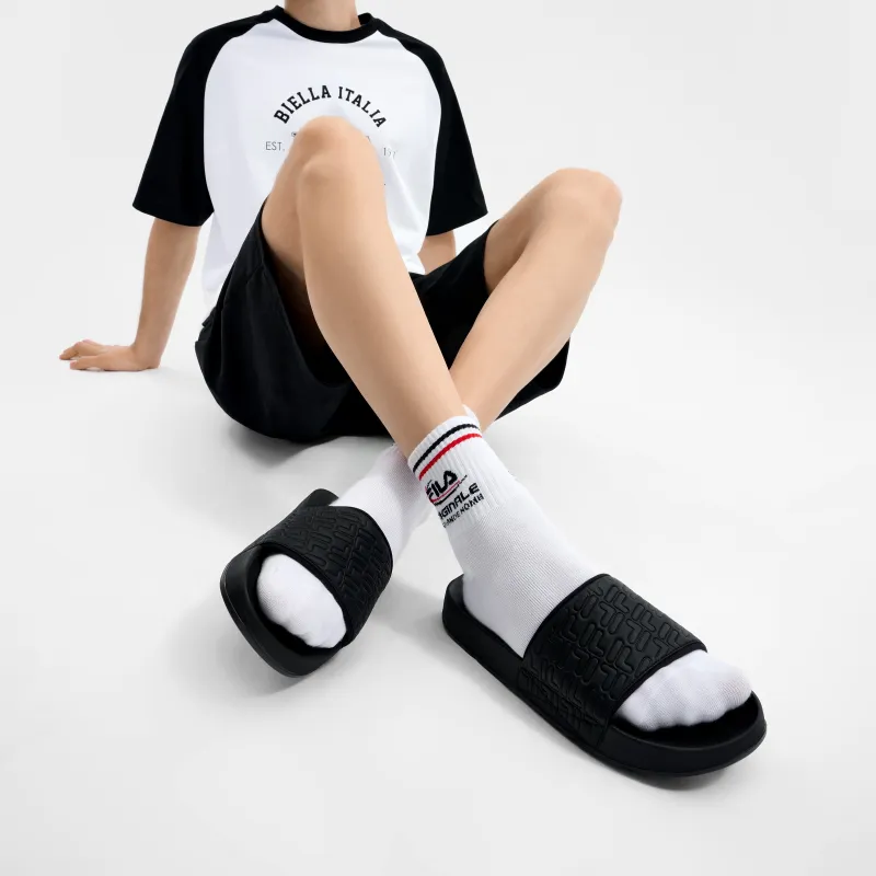 FILA DRIFTER Slip Resistant Abrasion Resistant Slide Slippers Men's Black-6