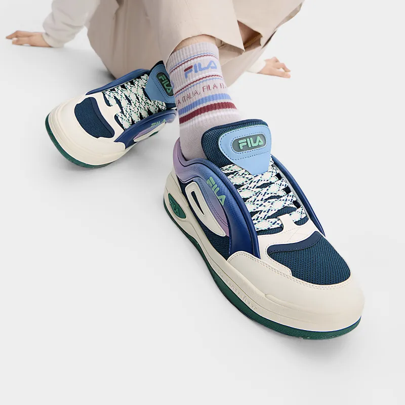 FILA Slip-Resistant Cushioning Wear-Resistant Low-Top Skateboard Shoes Men's Sky Blue Stone/Milk White-6