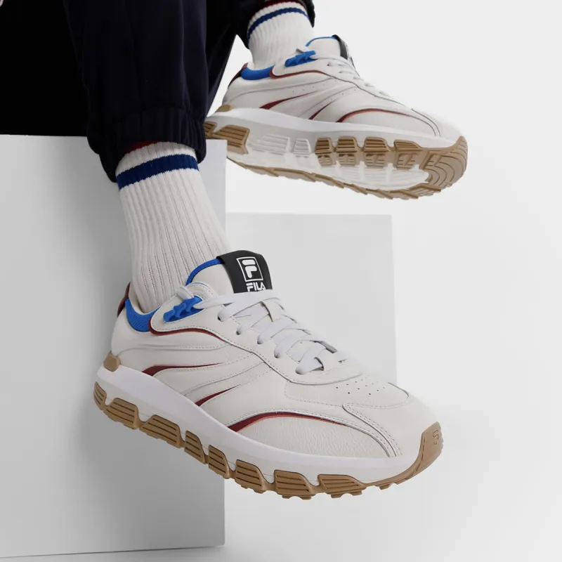 FILA Wear-Resistant Low-Top Running Shoes Men's White Red-5