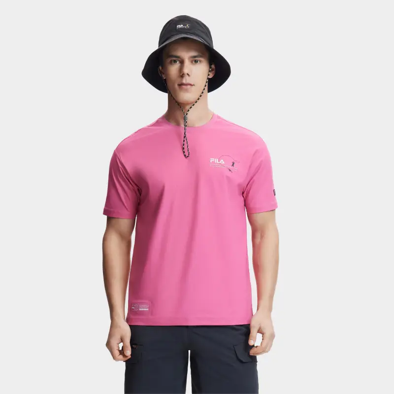 FILA T Shirts Men Spring Plum Red-3