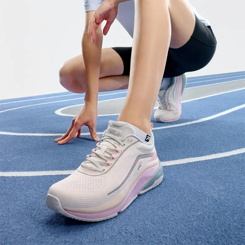 FILA Cushioning, Slip Resistant, And Breathable Low Top Casual Running Shoes Women's White-5