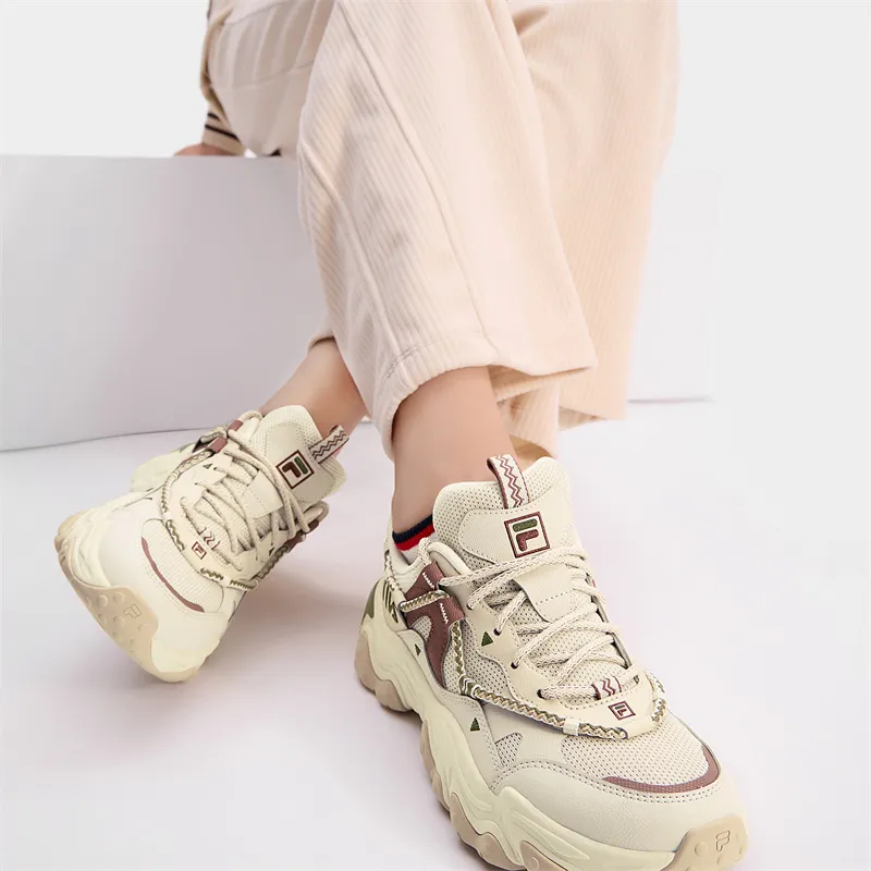 FILA FLUID 5 Cat Paw Shoes 5.0 Low Top Casual Shoes Women's Yellow White-6