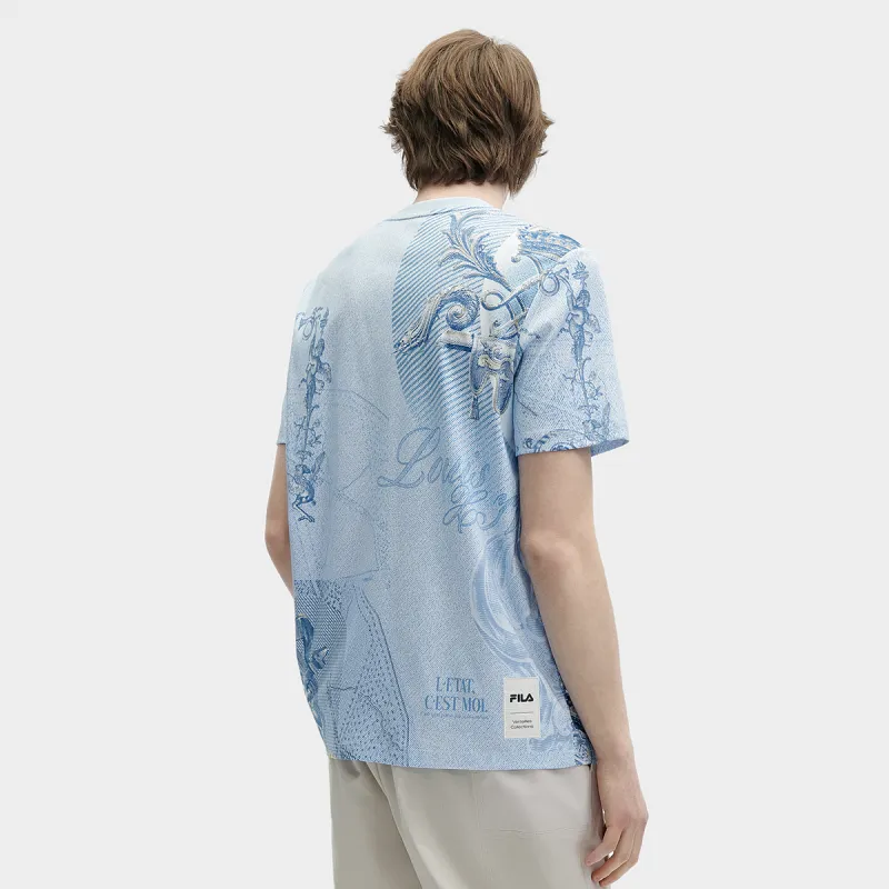 FILA Heritage Set-in Sleeve T-Shirt Men's Blue-3