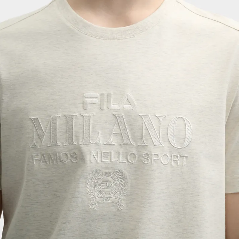 FILA MILANO Collection T Shirt Men's Light Khaki Heather Gray-6